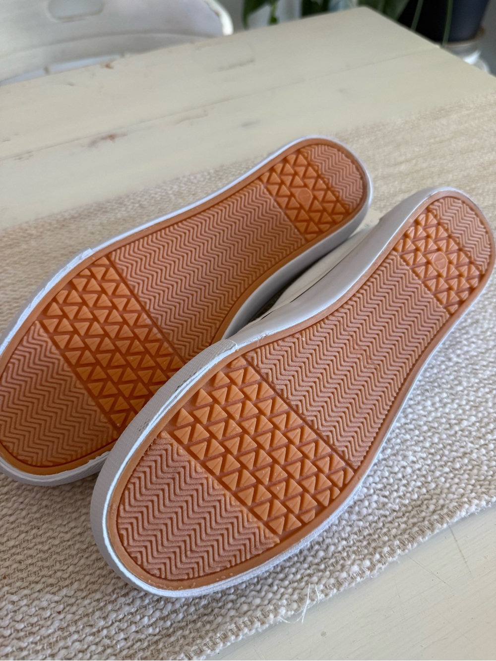 Target White Canvas Slip-On Flats with Black Trim - Picture 3 of 3